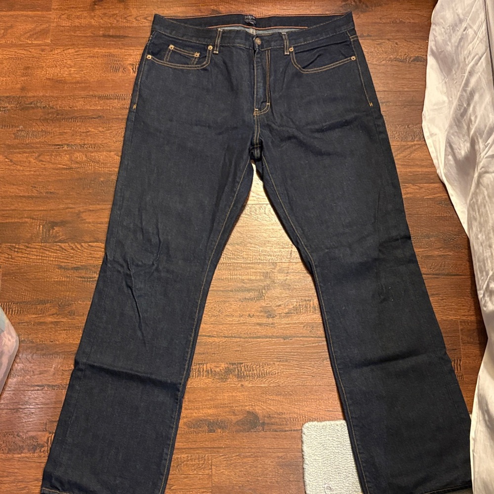 J. Crew Men's Dark Blue Straight Jeans